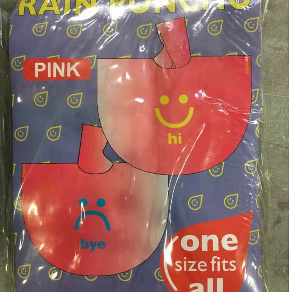 NWT Hooded Rain Poncho - Little Miss Matched - Bright Pink - Hi & Bye - Picture 10 of 11